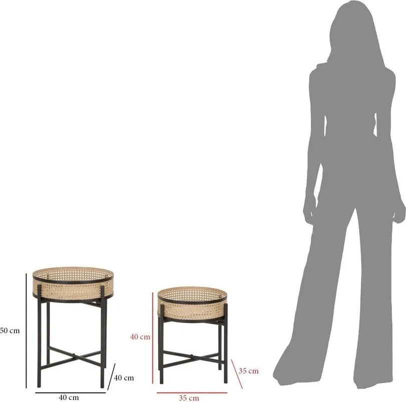 Set di tavolini rotondi 2 pz ø 40 cm Fuji – Mauro Ferretti