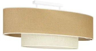 Duolla - Lampadario a plafone DOUBLE OVAL YUTE 2xE27/15W/230V marrone/color crema