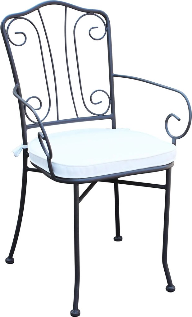 VENTUS - set tavolo in ferro cm 80 x 80 x 74 h con 4 poltrone Ventus