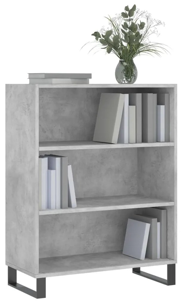 Scaffale grigio cemento 69,5x32,5x90 cm in legno multistrato