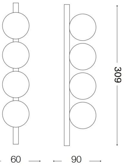 Ideal Lux - Plafoniera LED PING PONG 4xLED/3W/230V CRI 90 ottone