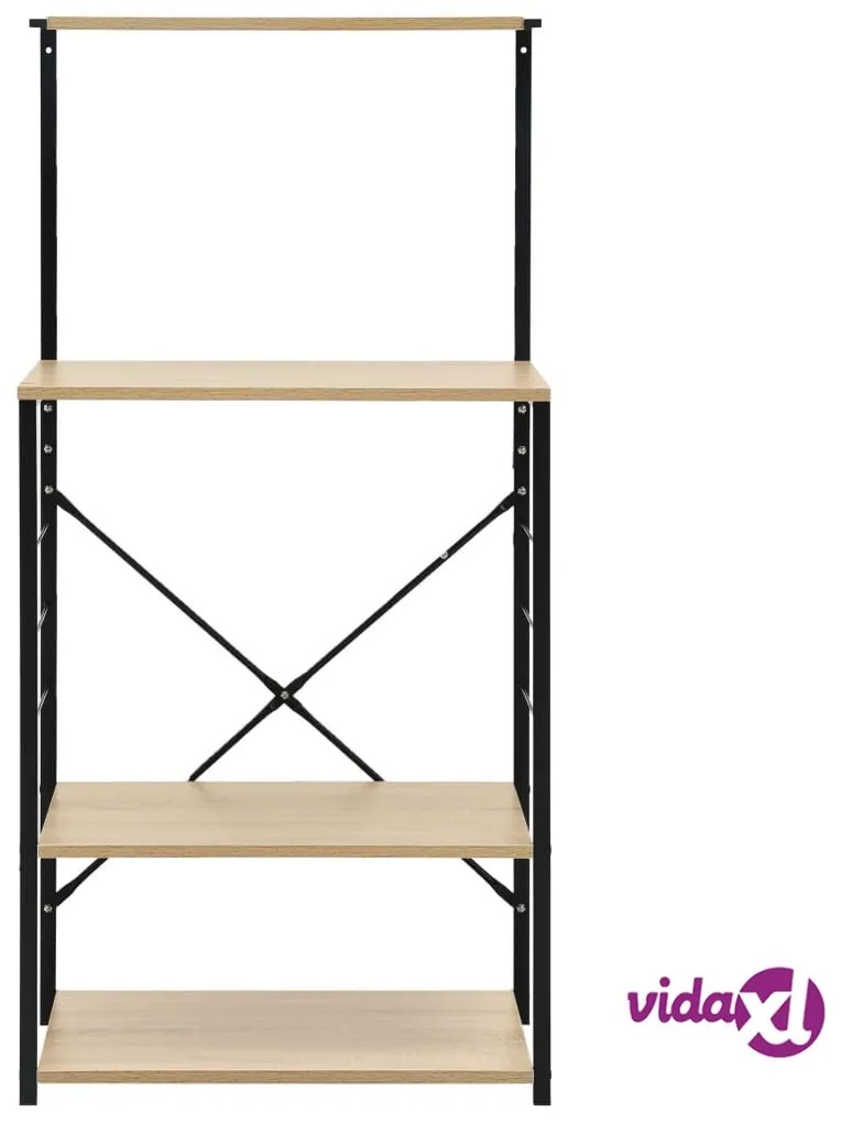 vidaXL Mobile Microonde Nero e Rovere 60x39,6x123cm Legno Multistrato