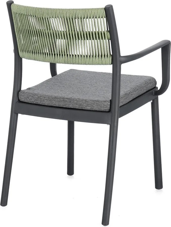 Sedie da esterno in set grigie in plastica 4 pz Alvin – Bizzotto