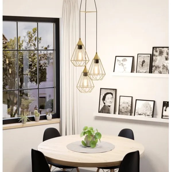 Eglo 43683 - Lampadario su corda TARBES 3xE27/60W/230V