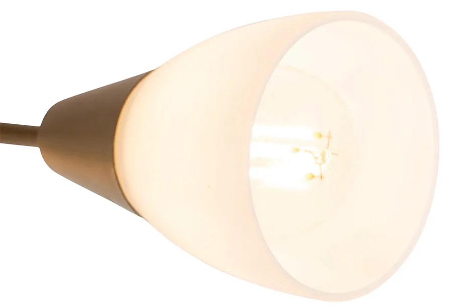 Faretto da soffitto classico oro con vetro satinato rotondo 3 luci - Madi