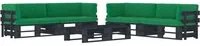 Set Divani a Pallet e Cuscini 6 pz in Pino Impregnato Nero cod mxl 30428