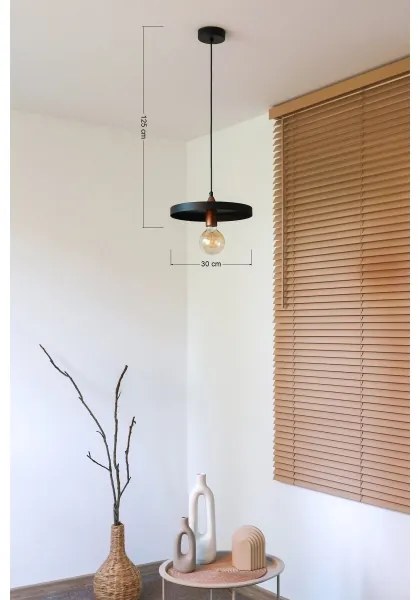 Duolla - Lampada a sospensione con cavo IRONLINE 1xE27/15W/230V Ø 30 cm nero/rame