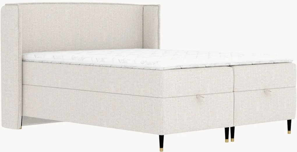 Letto boxspring fatto a mano con contenitore Monpelli, H3