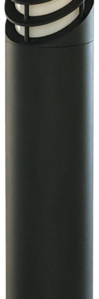 Paletto Esterno Contemporaneo Bollards Alluminio Nero Policarbonato E27 H73Cm