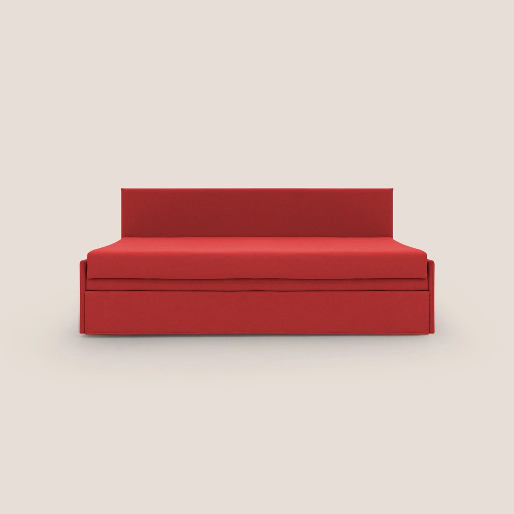 Naviglio Divano duplex con doppio letto in tessuto simil cotone impermeabile T13 rosso