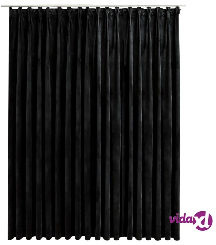 vidaXL Tenda Oscurante con Ganci Nera in Velluto 290x245 cm