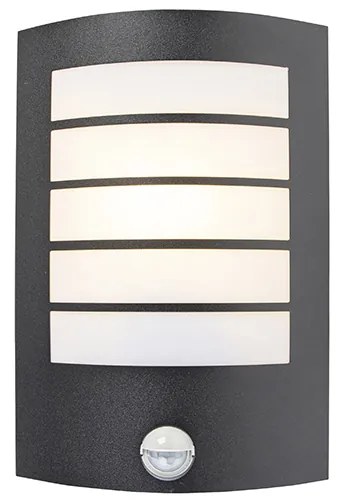Lampada da parete per esterni nera IP44 con sensore di movimento - Miro