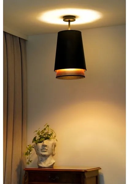 Duolla - Lampadario a plafone BELL SHINY 1xE27/15W/230V diametro 25 cm nero/rame