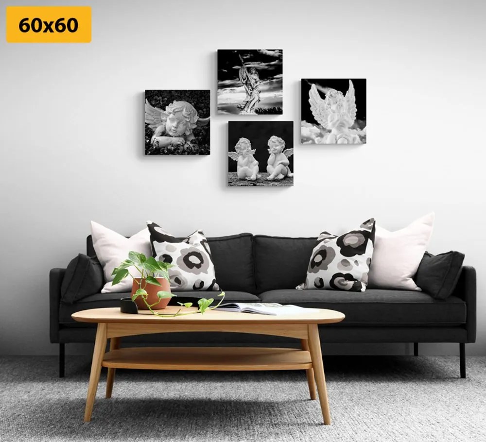 Set di quadri – Angioletti in bianco e nero