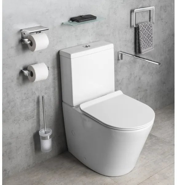 Gedy - Scopino a parete PIRENEI cromo lucido/vetro raso