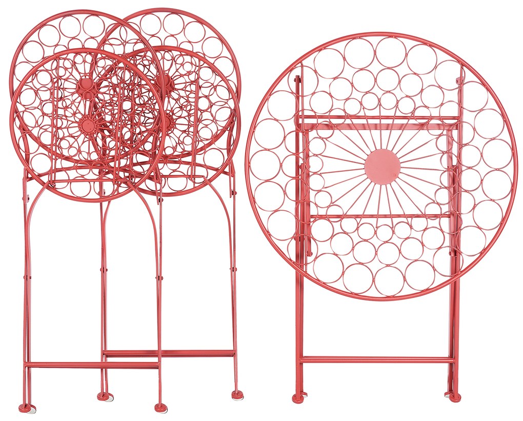 Set da balcone metallo rosso SCARIO Beliani