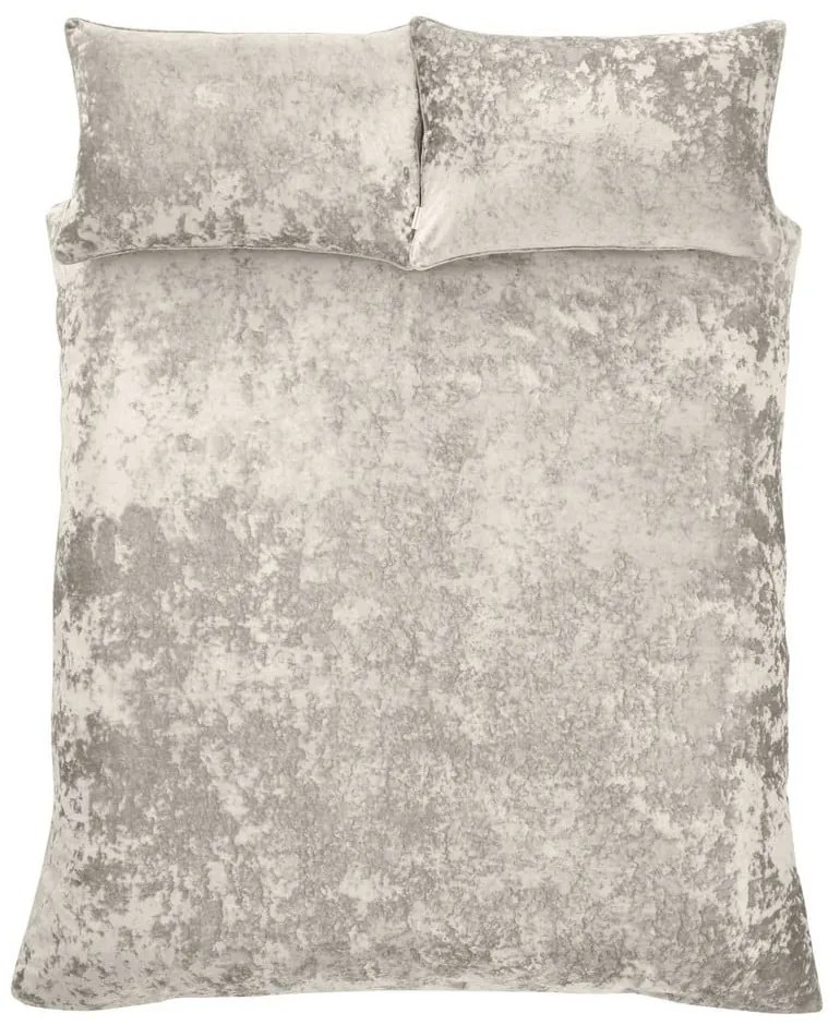 Biancheria da letto estesa in velluto beige per letto matrimoniale 230x220 cm Crushed - Catherine Lansfield