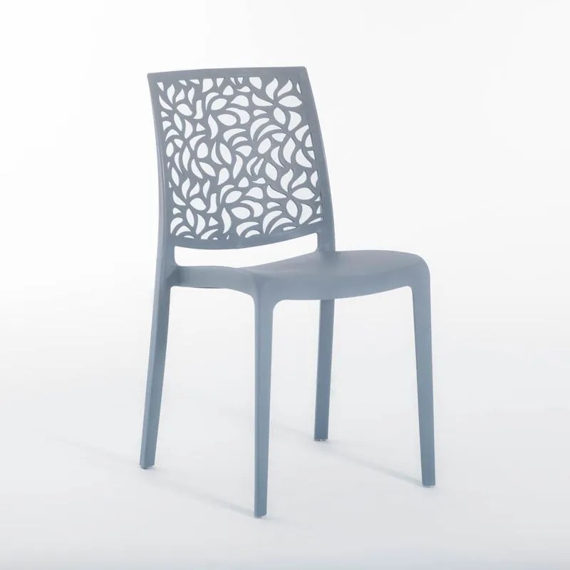 Sedia da giardino in polipropilene London Stone NEW GARDEN grigio perla, set da 4 pezzi