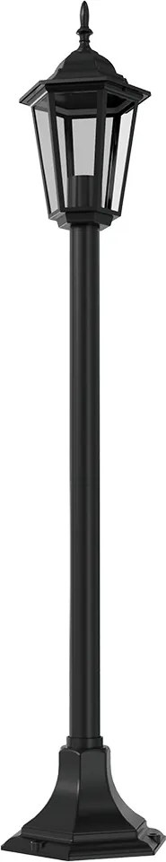 Paletto Lanterna Vintage 100cm E27 IP54 Nero - Serie Tosca
