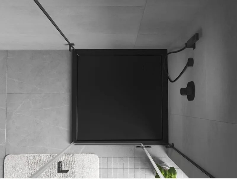Mexen Flow piatto doccia quadrato slim 85 x 85 cm, nero opaco - 46S708585