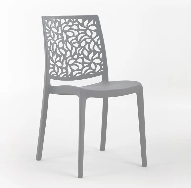 Set di 4 sedie da giardino in polipropilene London Stone NEW GARDEN, seduta grigia