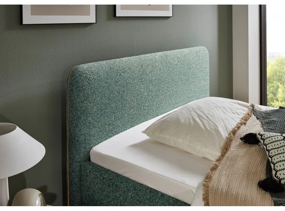 Letto matrimoniale imbottito verde scuro rete non inclusa 180x200 cm Primo – Meise Möbel