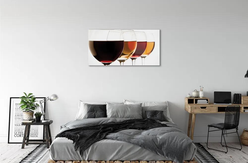 Quadro acrilico Bicchieri di vino 100x50 cm