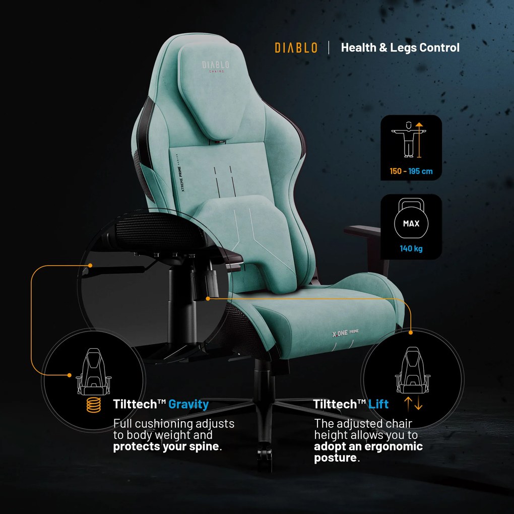 Sedia da gaming Diablo X.One Prime Mystic Mint Normal Size