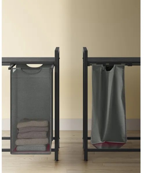 Cesto per la biancheria REX nero/grigio