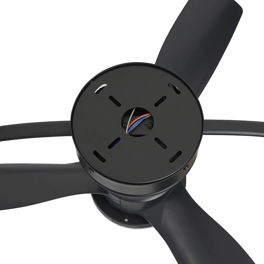 Ventilatore da soffitto nero con LED e telecomando - Steer