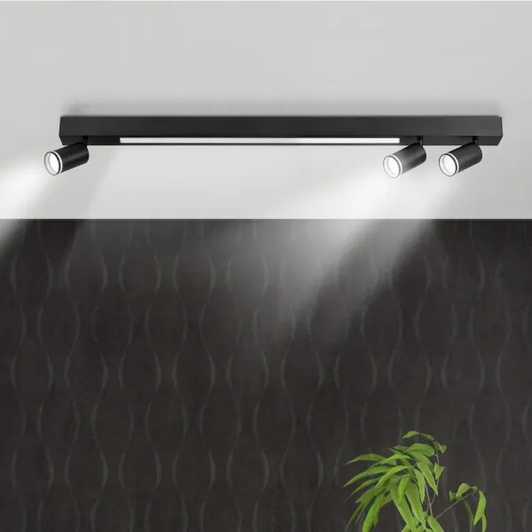 Plafoniera LED PARIGI LED/24W/230V + 3xGU10/10W nero