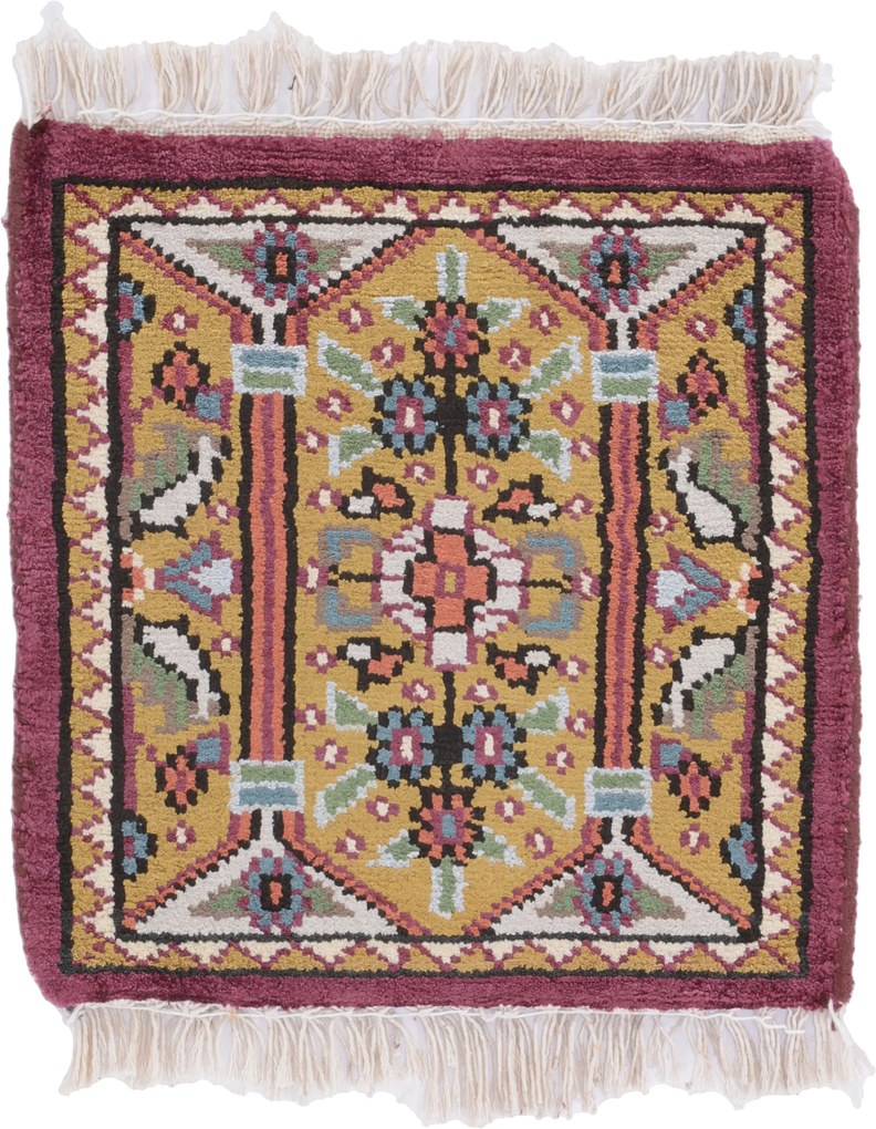 Agra Tappeto orientale 30x30 (Indian) Annodato A Mano