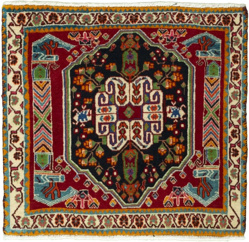 Shiraz Tappeto persiano 60 x 60 Rosso (Iran) Annodato A Mano