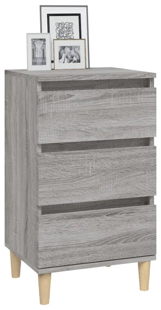 Comodino grigio sonoma 40x35x70 cm in legno multistrato