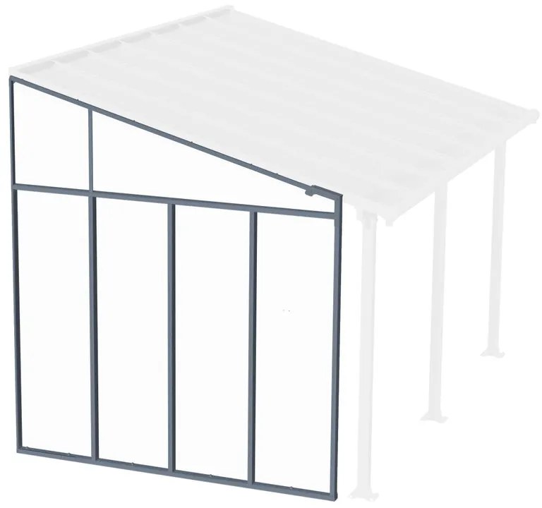 Pannello per pergola in acrilico grigio L 257 x H 305 cm x Sp 67 mm