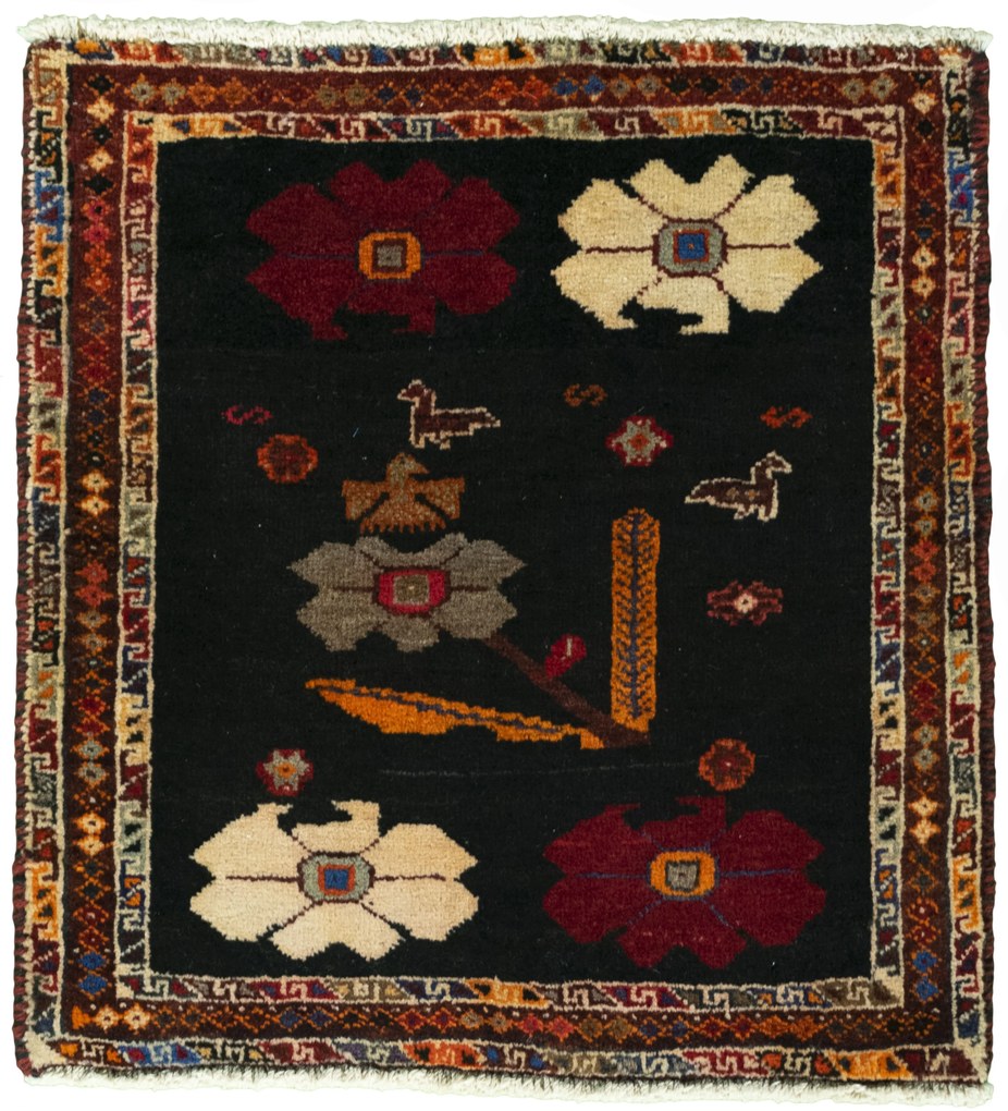 Shiraz Tappeto persiano 60x60 Rosso (Iran) Annodato A Mano