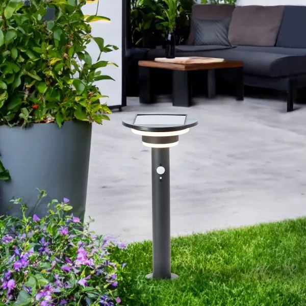 Brilliant - Lampada solare LED con sensore GARVINA LED/3W/3,7V 45 cm IP44 nero