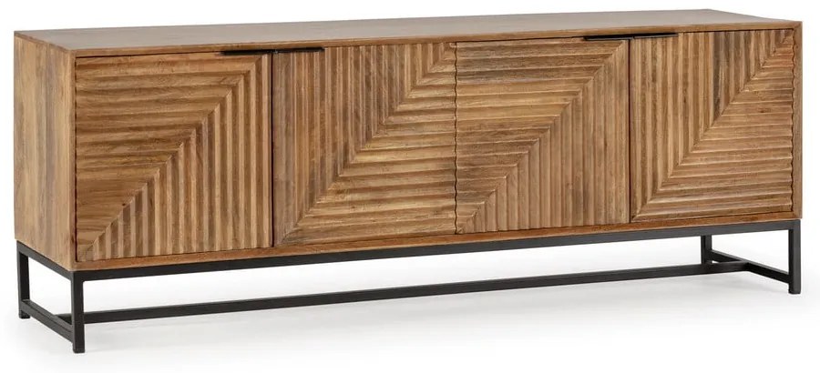 Mobile TV di colore naturale in mango massiccio 160x58x40 cm Nereida – MOME