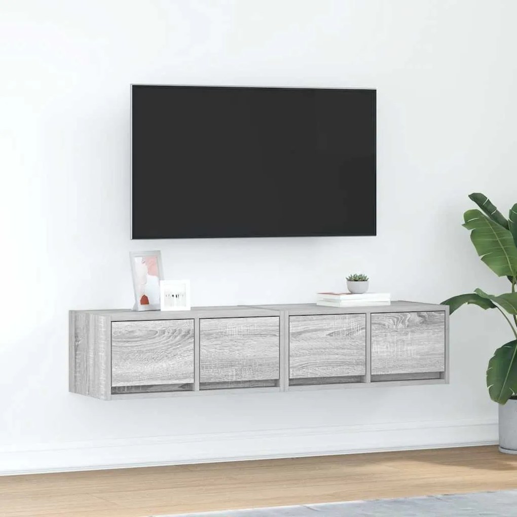 Mobili Tv 2pz Grigio Sonoma 60x31x25,5 Cm Legno Multistrato /