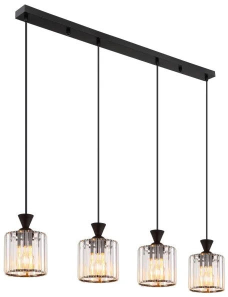 Globo 15742-4 - Lampadario a sospensione con filo JORDANA 4xE27/60W/230V nero