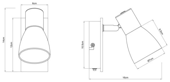 Globo 54307-1W - Faretto da parete CLAUDE 1xE14/40W/230V nero/legno