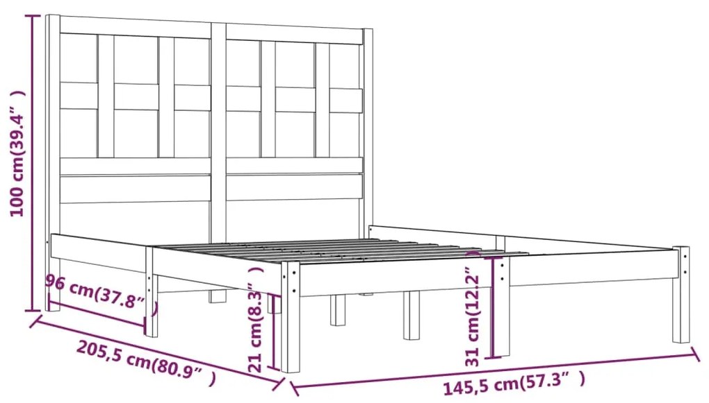 Giroletto Miele in Legno Massello di Pino 140x200 cm