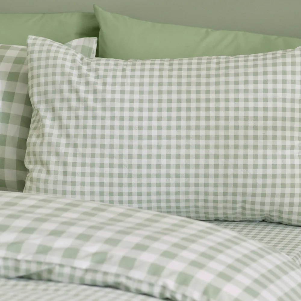 Set copripiumino e federa verde per letto singolo 135x200 cm Bamford Gingham Check – Catherine Lansfield
