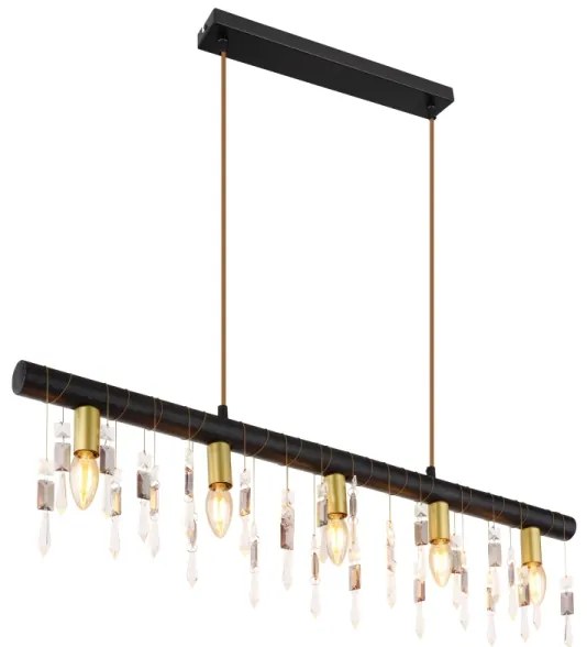 Globo 15532-5HB - Lampada a sospensione su cavo KIRA 5xE14/40W/230V nera