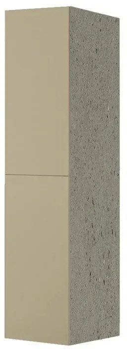Colonna per lavanderia H 180 cm effetto pietra e ante in tortora Wanda