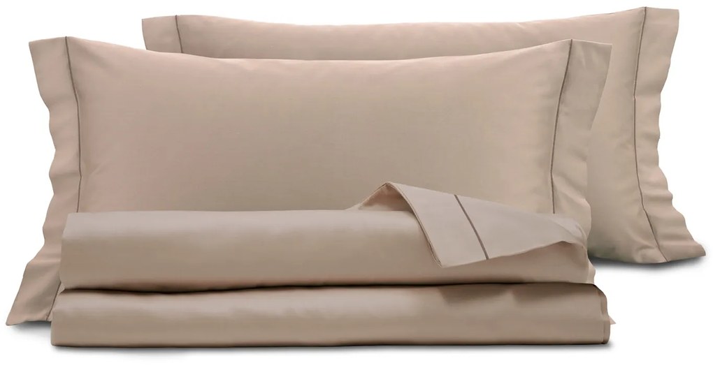 Completo letto matrimoniale raso tortora SmartDecoHome