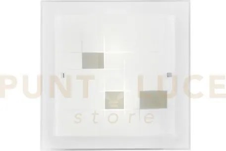 Plafoniera musa vetro opale e tortora 2 luci attacco e27 40x8,5x40cm