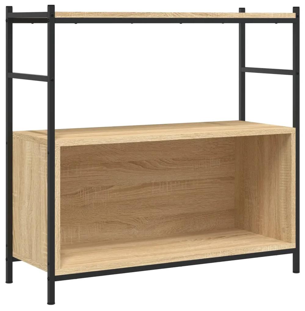 Libreria rovere sonoma 80x30x78,5 cm legno multistrato e ferro