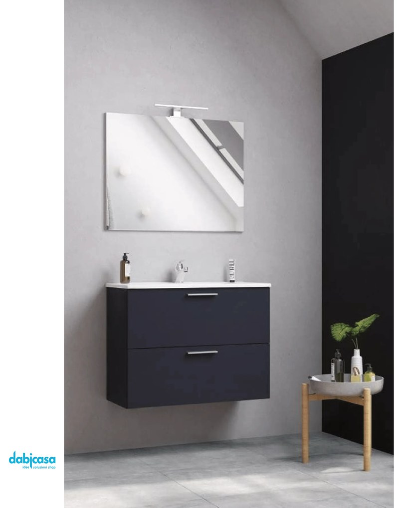 Mobile Bagno Vitra "Mia" Sospeso Da 80 cm Con Due Cassetti Colore Antracite