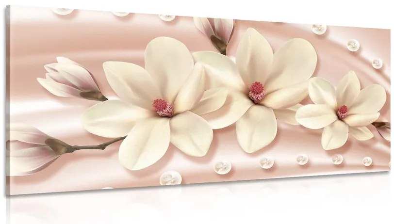 Quadro su tela – Magnolia di lusso con perle